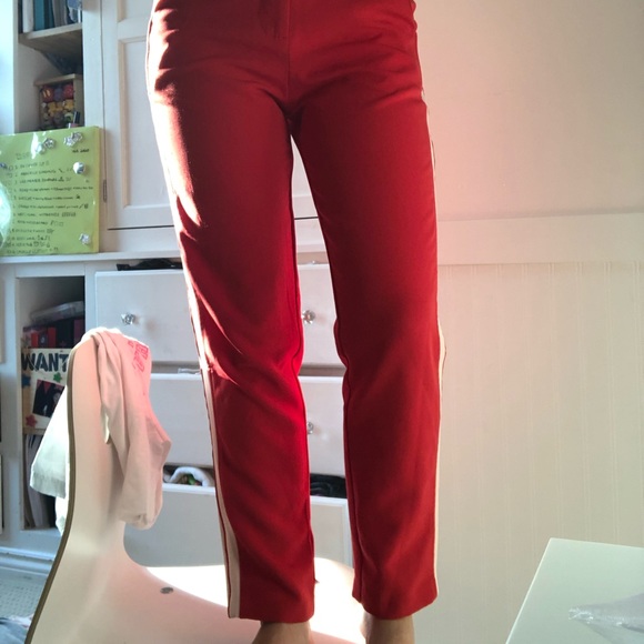red trouser dress pants with white stripes - Picture 4 of 5
